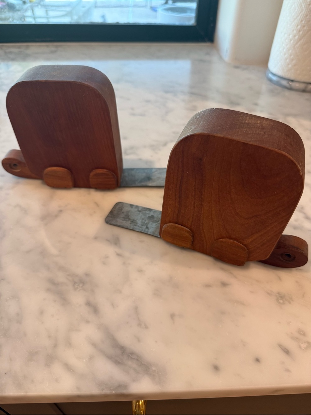 Vintage Wooden turtle Bookends